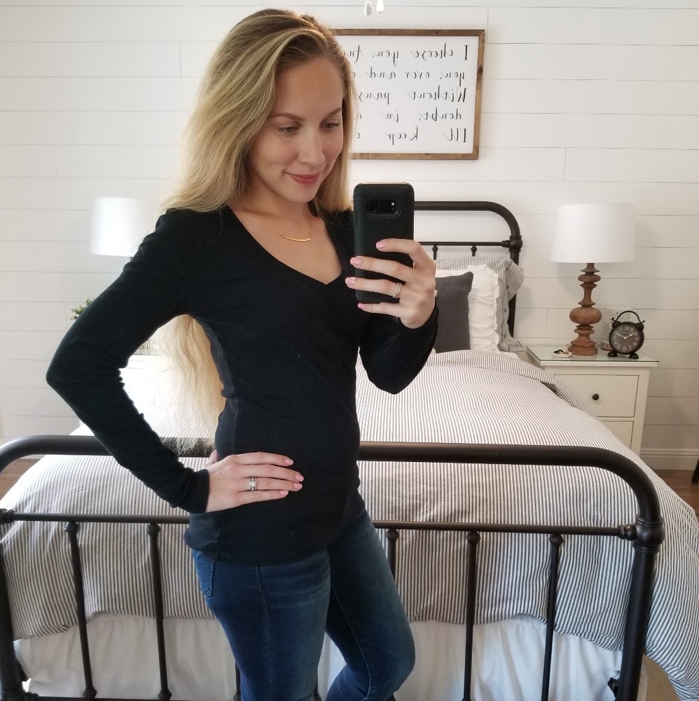 Old Navy Perfect Long Sleeve Black Shirt